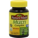 Nature Made Multivitamin Tablets with Iron for Daily Nutritional Support 130 Count