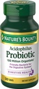 Nature's Bounty Acidophilus Probiotic Supplement Vitamin | 100 Million CFU | 120 Tabs