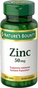 Nature's Bounty Zinc Vitamin | 50 Mg | 100 Tabs | Prostate Health