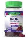 Nature's Truth Essential Iron + B-Vitamins, Zinc Gummies, 60 CT